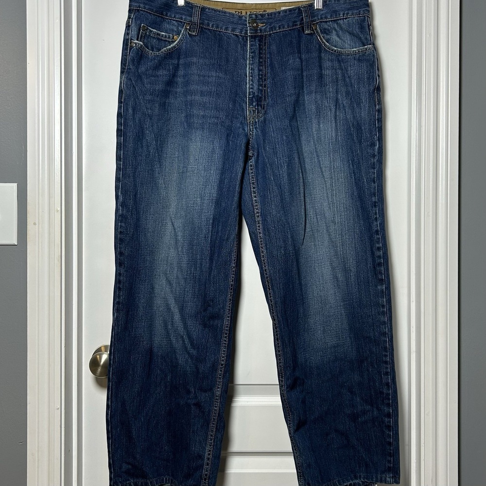 Plugg Vintage Y2K Mid Wash Blue‎ Relaxed Straight Leg Jeans Streetwear Style